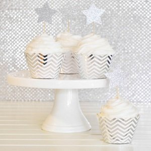 Decoration Anniversaire Adulte Noir et Blanc Argent Les Bambetises